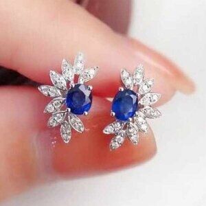 Shiny Flower Shape CZ Trendy Mini Stone Stud Earring for Women, HA4499